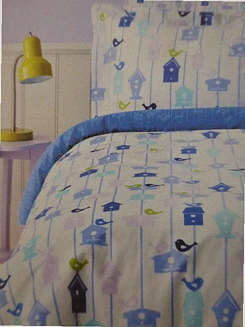 2 pc Circo Birds & Birdhouse Twin Duvet Cover and Sham Set NIP