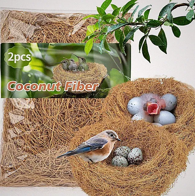 2Pcs Coconut Fiber Bird Nest Material for Canary Finch Parakeet Bedding
