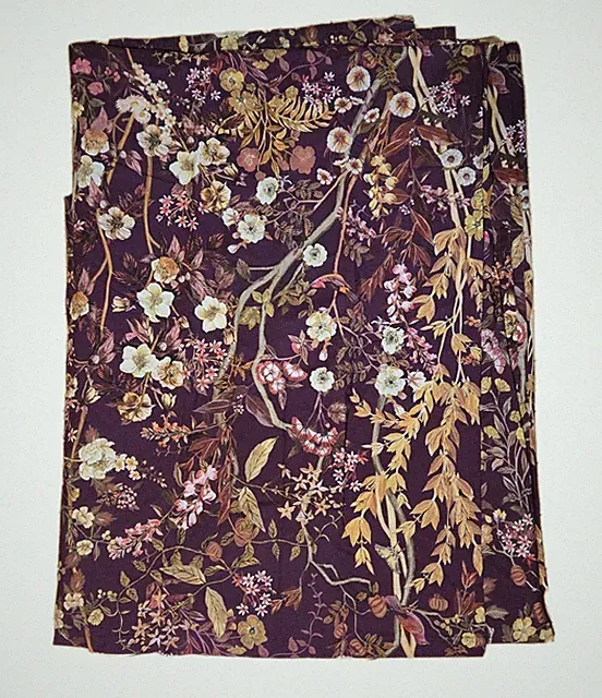 Anthropologie Purple Floral Birds Butterfly Twin XL Flat Sheet Spring Boho