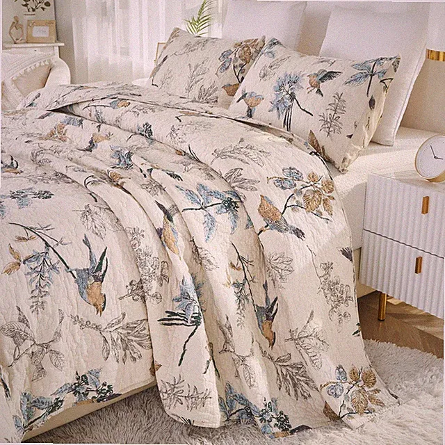 Bird Bedding King American Country Style Comforter Set King Size 100% Cotton...