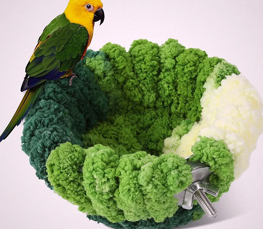 Bird Nest for Cage,Plush Hanging Bird Bed for Parakeet,Breeding Bird House fo...