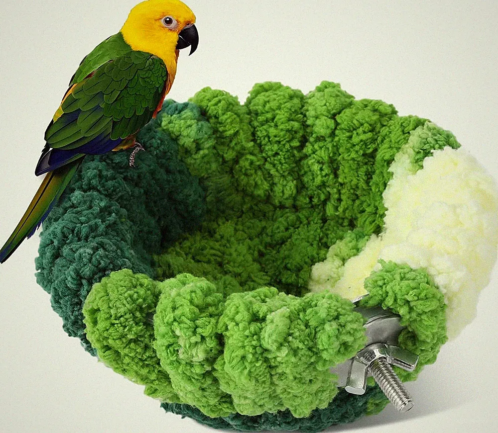 Bird Nest for Cage,Plush Hanging Bird Bed for Parakeet,Breeding Bird House for C