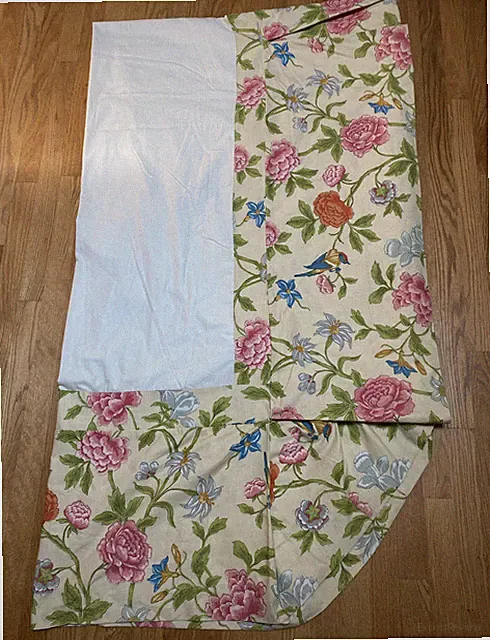 Custom Made Designer Fabric Twin Bed skirt Ruffle Cream Pink Floral Birds 14”