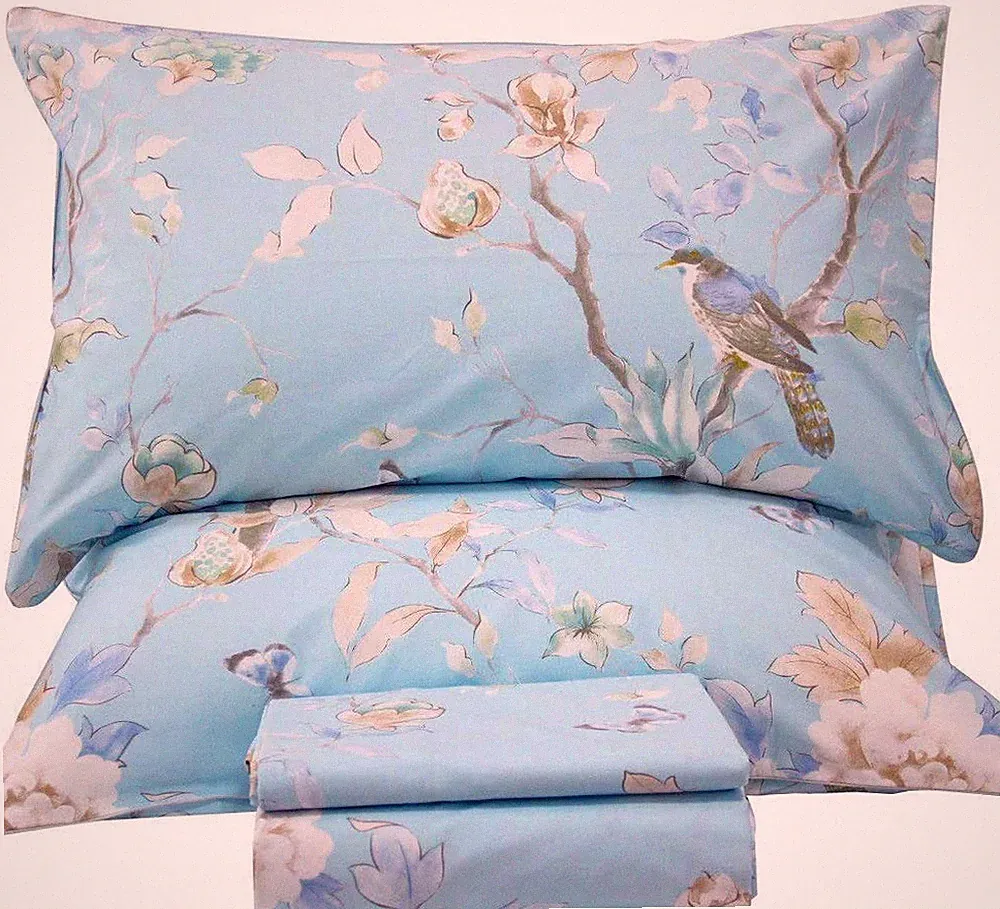 Floral Bed Sheets Set King Size - Luxury Bird Buttefly Print Bed Sheet Set -...
