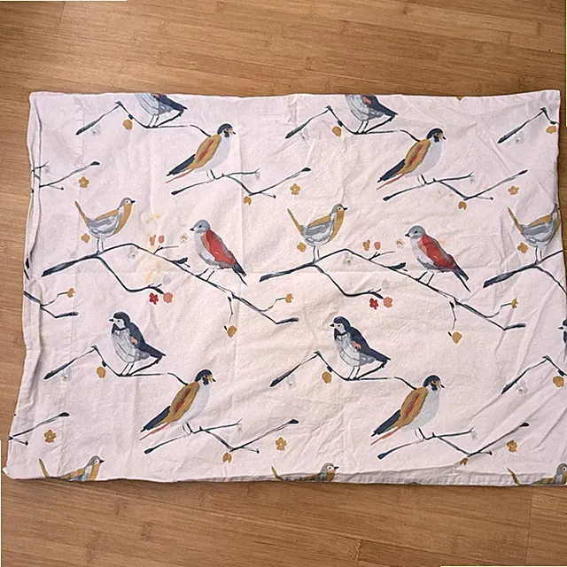 Garnet Hill Birds Standard Pillowcases~ SET OF 2~ 100 % Organic Cotton Cottage