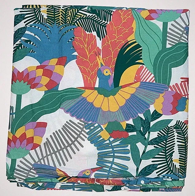IKEA Full/Queen Duvet Cover Skogsfibbla Tropical Birds 100% Cotton Reversible