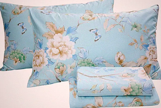 Luxury Floral Blue Bird King Bed Sheet Set 800TC 100% Egyptian Cotton