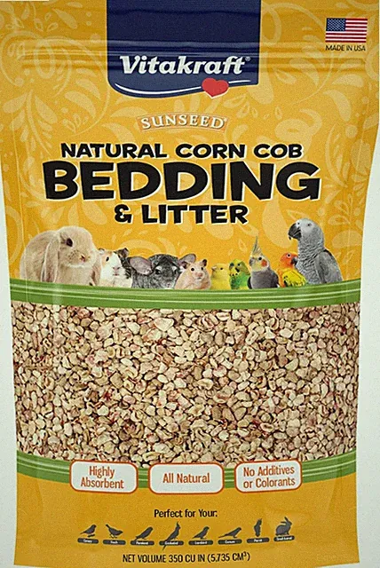 Natural Corn Cob Bedding & Litter for Birds & Small Pets - 10L