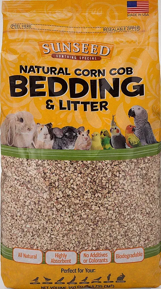 Natural Corn Cob Bedding & Litter for Pet Birds and Small Animals – Made in U...