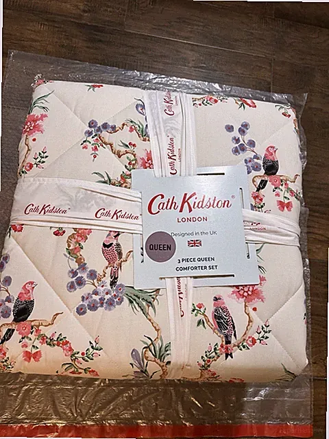 New Cath Kidston Bird Trail Floral Queen Comforter Set 3pc