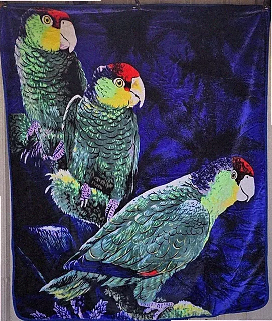 PARROT BIRD PARROTS BIRDS QUEEN SIZE BLANKET BEDSPREAD