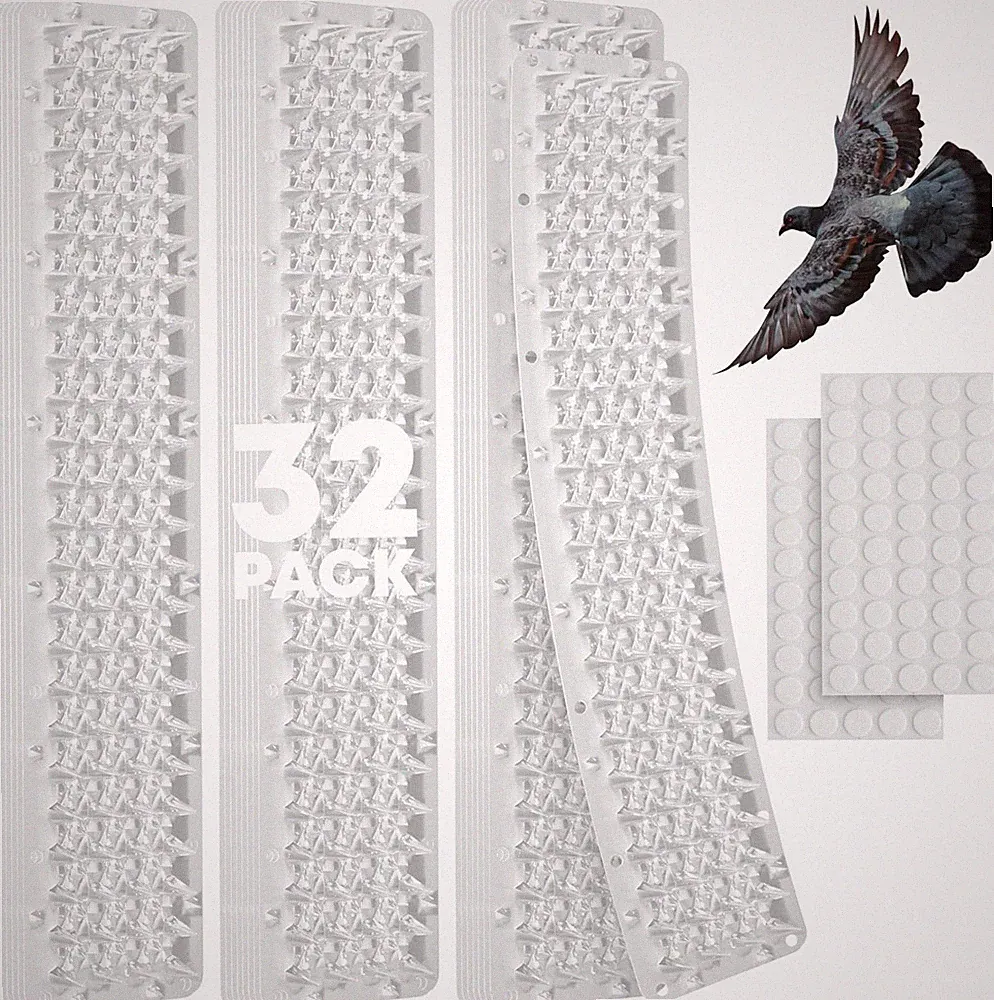 Petfolio 32 Pack Bird Deterrents for Outside Patio - 35ft Transparent...