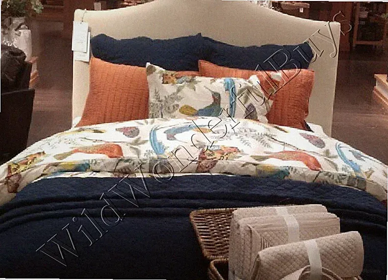 Pottery Barn Spring Fauna Comforter Queen 2 Std Shams Botanical Butterfly Bird🦩