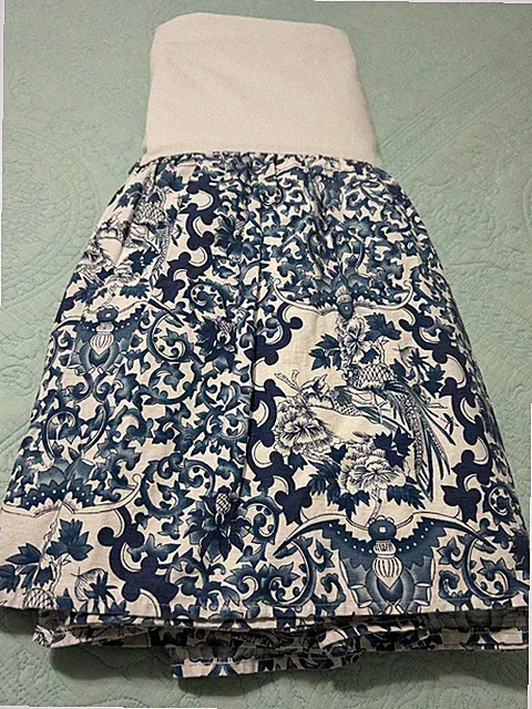 RARE Ralph Lauren TWIN *TAMARIND BED SKIRT Dust Ruffle Jonquil Blue White Birds
