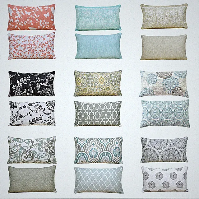 Rectangular Throw Pillow Covers Cushion Cases for Sofa Couch Chair Floral Print