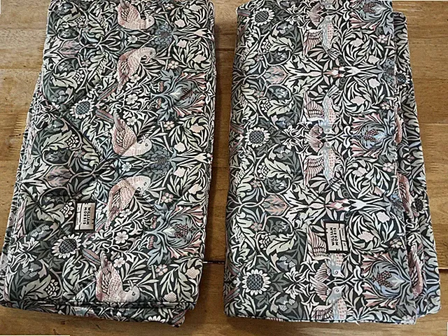 Set Of 2 William Morris King Pillow Shams 20" x 38" Pink Green Floral Birds A14