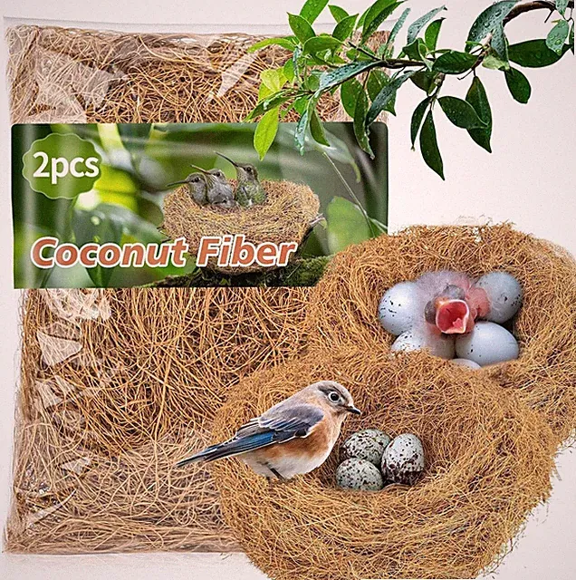 Sukh 2PCS Loose Coconut Fiber Bedding for Bird Nest