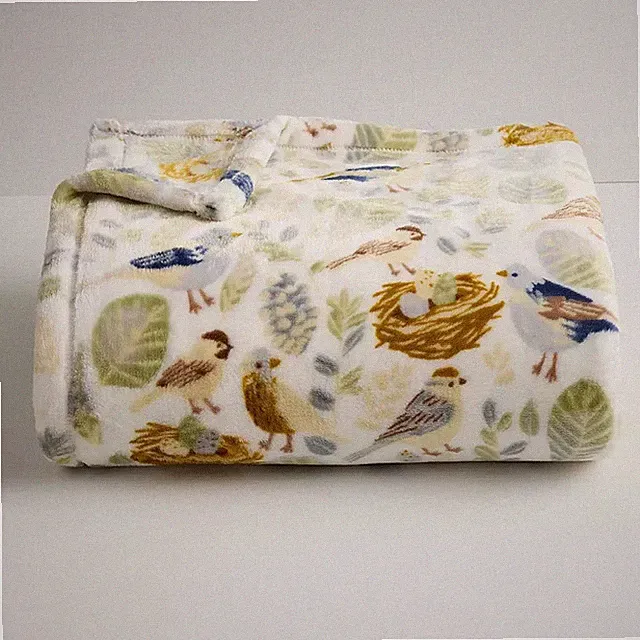 The Big One Birds Bird Print Plush Fleece Throw Blanket 5x6 ft Nature Bird Nests