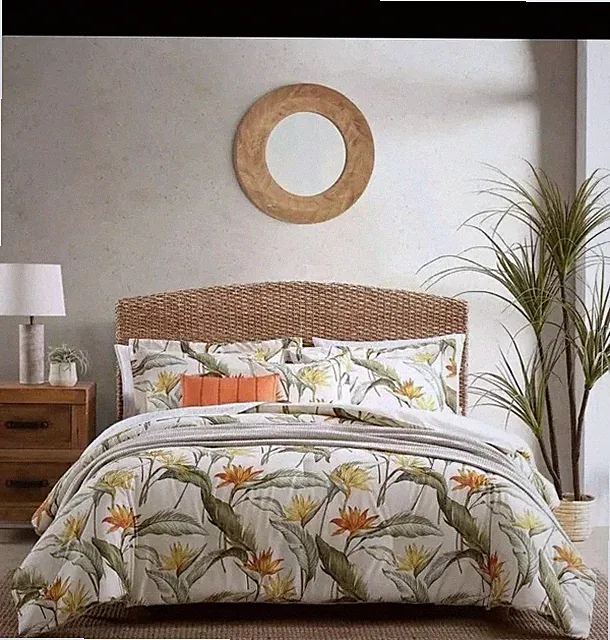 Tommy Bahama Birds Of Paradise Beige 100% Cotton King Comforter Set