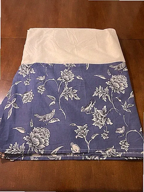 Twin Size Bed Skirt Birds Cottage Flowers Side Pleat Blue & White By CMN Home