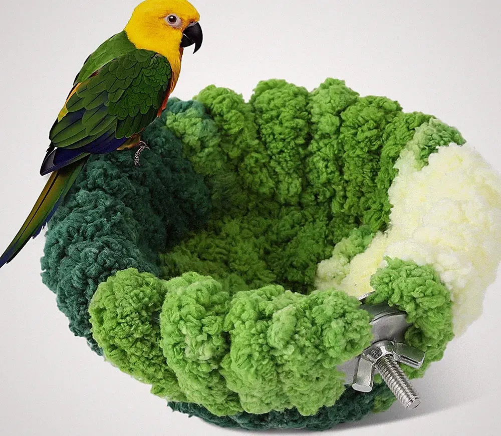 Velvet Bird Nest Bed for Cage | Warm Hanging Parakeet Shelter & Hideaway