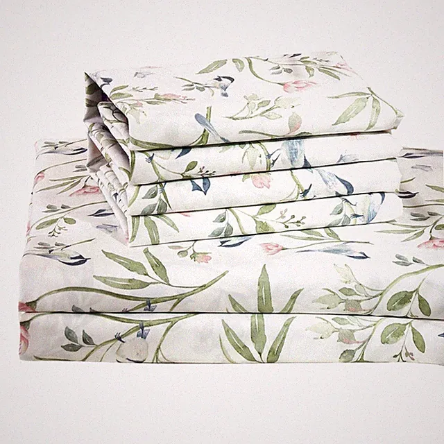Virah Bella - Floral Bird (Vintage) - 4-Piece Sheet Set