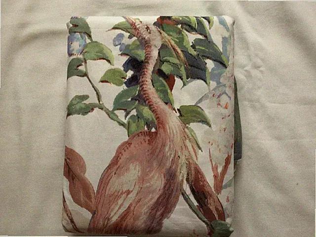 WILLIAMS SONOMA PAINTED PEACOCK DUVET FULL/QUEEN OFF WHITE NEW OUT OF BOX